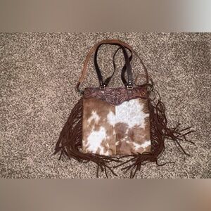 American Darling Leather Fringe Tote